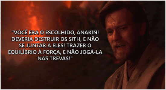 Diálogo entre Anakin Skywalher e obi-on